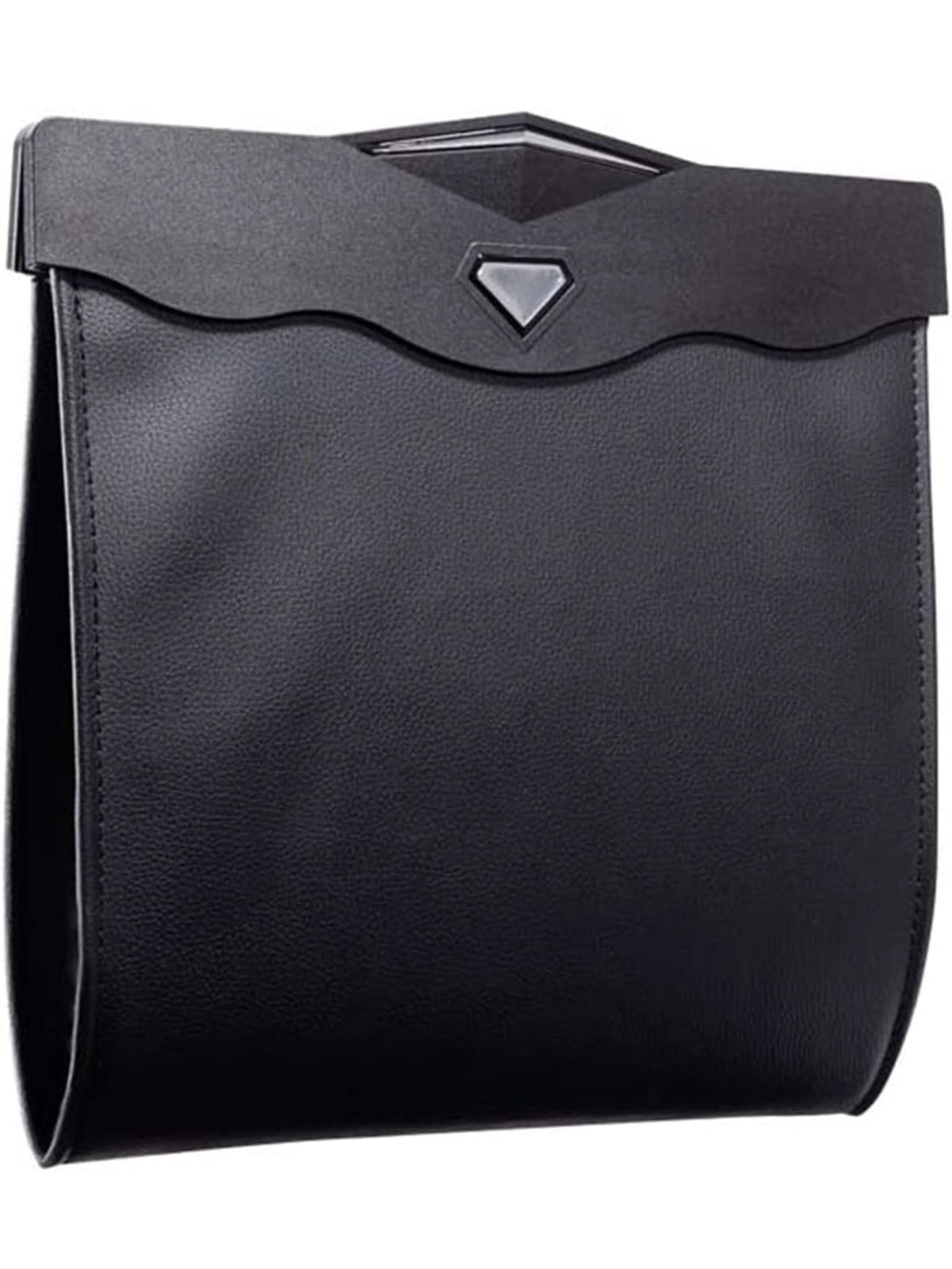 Car seat back trash bag - black leather